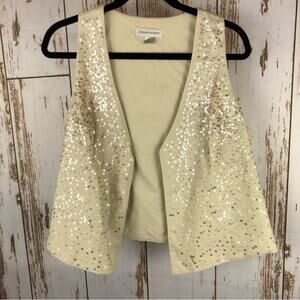 Christopher & Banks Glitzy Linen Vest, Size Large.  In excellent condition!